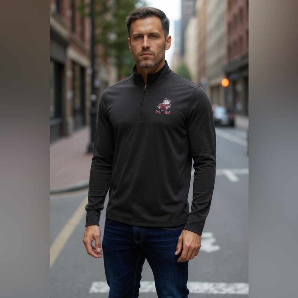 Antigua - NWT - Cleveland Browns Throw Back Tribute Quarter Zip